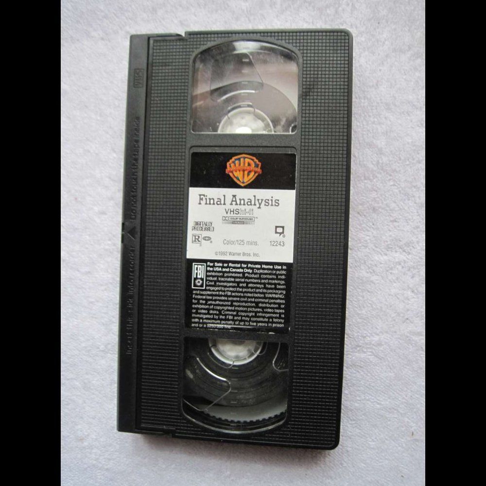 Final Analysis WB No Box Case VHS Cassette Tape Bundle for $1 Richard Gere